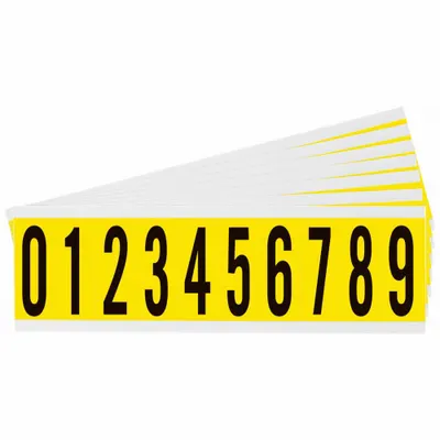BRADY Number Label Set: 1 15/16 in Character Ht, Indoor Only, Non-Reflective - Repositionable Letters & Numbers