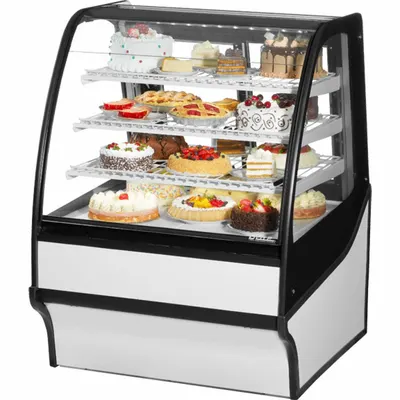 TRUE REFRIGERATION TDM-R-36-GE/GE-W-W Curved Glass Display - Curved Glass Display Refrigerator Merchandisers