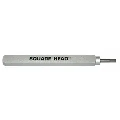 Steel replacement head for concrete vibrators, 13 1/2 in overall length and 1 in overall width. Used to consolidate fresh concrete, eliminating air pockets and ensuring uniform density in pours, slabs, and forms.