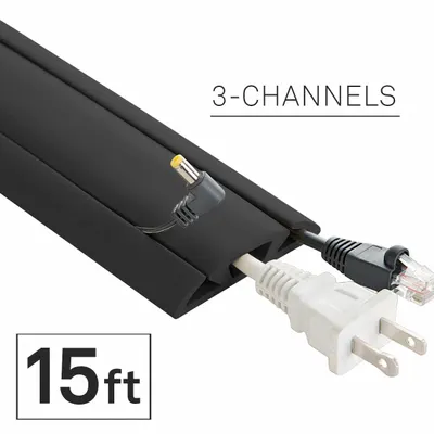 ELECTRIDUCT Cable protector: 3 Channels, 2 5/8 in Overall Wd, 5/8 in Overall Ht, 15 ft Lg - Flexible Rubber Cable Floor Covers
