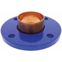 This wrot copper tube flange has a cup x flange connection, sized 3 in CTS x 3 in Pipe. It is used to join copper tubing to flanged pipe systems in plumbing and hydronic heating applications. The low-lead construction makes it suitable for potable water systems. Installation is by soldering