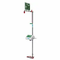 HUGHES SAFETY Shower with Eyewash: Floor Mnt, Covered, Plastic Bowl, Stainless Steel Pipe (MPN 18GS45GT)