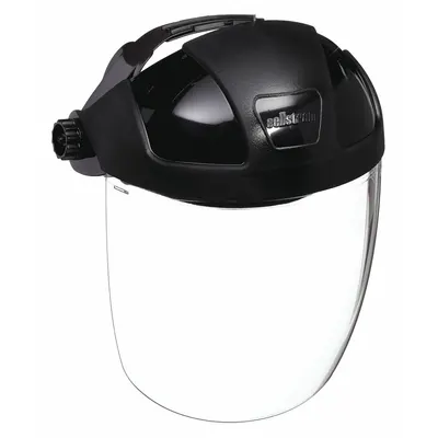 SELLSTROM Face Shield: Clear, Anti-Fog, Reusable, 12 1/8 in Visor Wd, 9 in Visor Ht - General Purpose Single-Crown Face Shields