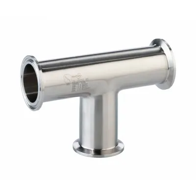 MAXPURE Sanitary Tee Fitting: Tee, 6 in OD x 6 in OD x 6 in OD Size, Clamp - 316 Stainless Steel Sanitary Tube Fittings