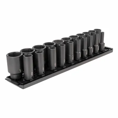 TEKTON Impact Socket Set: 1/2 in Drive Size, Small Set (0-50 pieces) Set Size - SAE Impact Socket Sets
