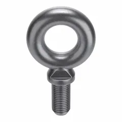 Steel, plain-finish machinery eye bolt with shoulder. Thread size 3/4"-10, thread length 6 in, shank length 6 in. Nut not included. Used for lifting and rigging attachment points in industrial applications such as connecting slings, hooks, or chains to equipment or components.