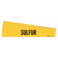 Pipe Marker: Sulfur, Yellow, Black, Fits 2 1/2 to 7 7/8 in Pipe O.D., 1 Pipe Markers, 5 PK (MPN 8808-1-PK)
