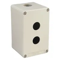 SCHNEIDER ELECTRIC Push Button Enclosure: 22mm, 2 Holes, Cast Zinc, NEMA 13/4 (MPN XAPG29202)