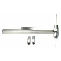 Surface vertical rod exit device with touchbar style, finished in chrome. Designed for doors up to 4 ft wide. ADA compliant for accessible egress in commercial applications