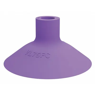 PIAB Vacuum Pad: Plain Pad without Adapter, 75 mm Pad Dia, Thermoplastic Elastomer - Flat Type Packaging Industry Vacuum Pads