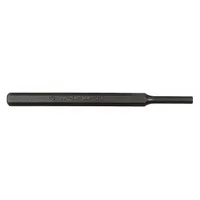 Pin Punch: 1/4 in Tip Dia, 3/8 in Shank Wd, 1 1/4 in Taper Lg, 5 3/4 in Overall Lg, Hexagon, Steel (MPN 21005)