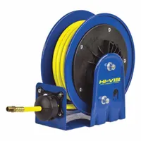 Spring Return Hose Reel: 20 ft (3/8 in I.D.), 3/8 in MNPT, 300 psi Max Op Pressure, Brass, Blue (MPN LG-LP-320-HV)