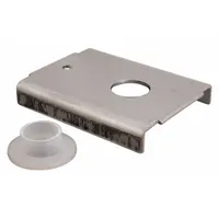 This hanging door pivot bracket is used to mount and pivot closet doors. It measures 1 3/8 in wide and 1 7/8 in high, sold as a single pair (1 PR)