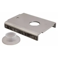 This hanging door pivot bracket is used to mount and pivot closet doors. It measures 1 3/8 in wide and 1 7/8 in high, sold as a single pair (1 PR).