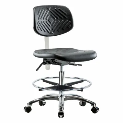OEM Cleanroom Task Chair: Polyurethane, Armless, Ht Range 20 1/4 in to 28 in - Polyurethane Cleanroom Chairs