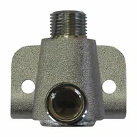 Brass valve body with nickel-plated finish for 100 Series foot pedal and knee pedal faucet systems. Features a 1/2 in NPT inlet connection. Used as a replacement part in hands-free commercial or medical wash stations
