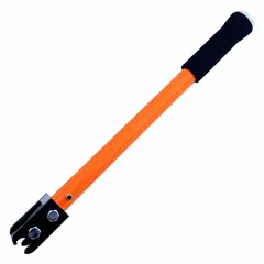 This stake striker, puller, and holder is used for driving, extracting, and holding stakes during concrete forming and flatwork. It features a head length of 3 1/2 inches and a head width of 2 3/4 inches. The tool includes a rubber component to help reduce marring on form surfaces.