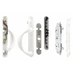 This recessed handle from PRIME-LINE is designed for sliding doors, providing a flush-mount grip for operation. It measures 9 7/8 inches in height and 1 1/4 inches in width. Suitable for use on sliding doors in various settings where a low-profile handle is needed.