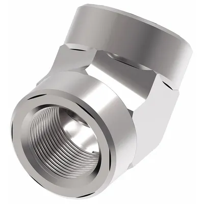 AEROQUIP Hydraulic Hose Adapter: 1/2 in x 1/2 in Fitting Size, Female x Female, NPTF x NPTF - NPTF-to-NPTF Steel Hydraulic Hose Adapters