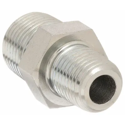 AEROQUIP Hydraulic Hose Adapter: 3/8 in x 1/4 in Fitting Size, Male x Male, NPTF x NPTF - NPTF-to-NPTF Steel Hydraulic Hose Adapters
