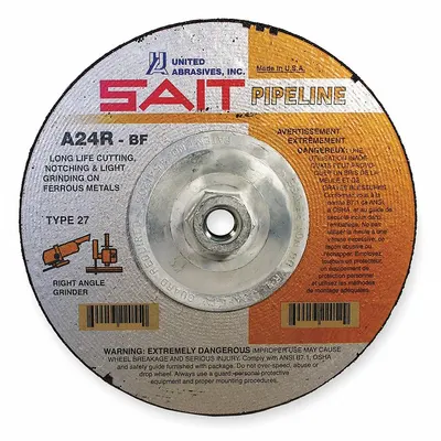 UNITED ABRASIVES-SAIT A24R Pipeline Type 27 Combination Wheel - General Purpose Combination Wheels for Pipelines