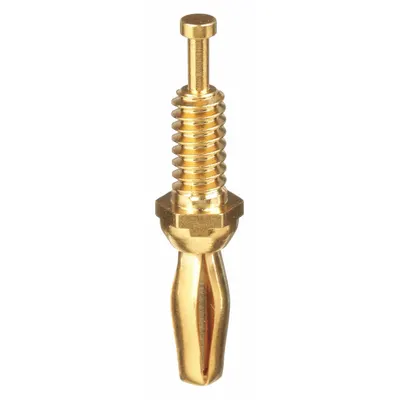 POMONA Mini Banana Plug, 5/8 in Lg, Brass, Gold, 1000 V, 5 A (MPN 3276) - Mini Banana Plugs