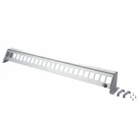 METZ CONNECT Patch Panel: Rail, Aluminum Zinc Sheet, 45° Mounting Angle, 24 Ports, Unequipped (MPN 130927-2400-E)