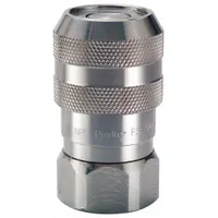 This quick-connect coupling plug is designed for hydraulic systems, enabling rapid connection and disconnection of fluid lines with minimal spillage. Constructed with a 316 stainless steel body and an ethylene propylene seal, it offers corrosion resistance and compatibility with a range of fluids. The 3/4"-14 FNPT thread allows for straightforward installation into threaded ports. Typical applications include industrial machinery, mobile equipment, and process lines