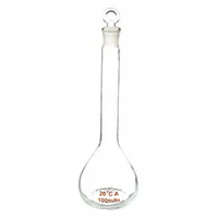 APPROVED VENDOR Volumetric Flask: 100 mL, Colorless, Conical, 0.10 mL, Includes Closure