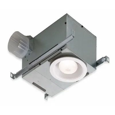 BROAN Recessed Fan: Ceiling, 70 cfm Max, 2 sones, 1 Speed, 75W, R30, BR30, PAR30L/PAR30LN - Bathroom Exhaust Fans with Light
