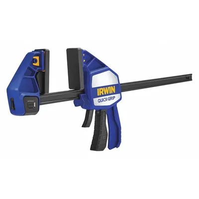 IRWIN Bar Clamp: Full-Faced / Flat, 18 in Max Jaw Opening, 9 1/4 in to 26 7/8 in - Dual-Function Trigger Clamps & Spreaders