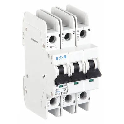 EATON FAZ-C40/3-NA C-Curve 3-Pole UL489 Miniature Circuit Breaker - C-Curve, 3-Pole UL489 DIN Rail-Mount Miniature Circuit Breakers