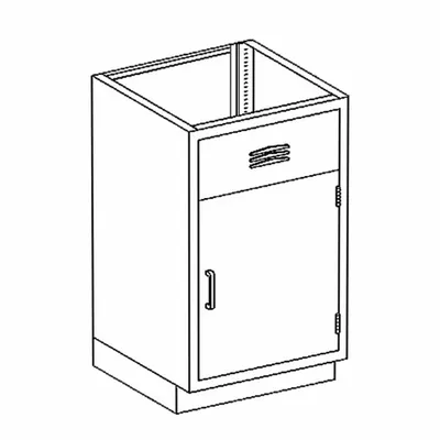 BLICKMAN Base Cabinet: 35 1/4 in Overall Ht, 22 in Overall Dp, 24 1/8 in Overall Wd - Sink Cabinets