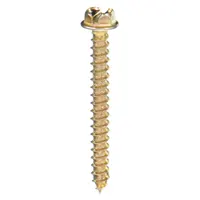 This 1/4-inch diameter hex-head concrete screw anchor is made of steel with a zinc yellow finish. It features a pointed tip and is removable. Supplied in a 100-pack, it is used for fastening fixtures, brackets, or equipment to concrete, brick, or block in inch-system applications