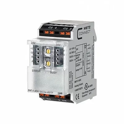 METZ CONNECT MSTP Module: C-Logline, BACnet MS/TP, DIN Rail Mounting, (4) Analog Out - Modules for Metz Connect Controllers