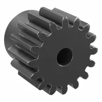 Spur Gear: Module m 1.5, 16 Teeth, 8 mm Bore Dia, Black Oxide Coated Carbon Steel, Plain Bore (MPN SS1.5-16)