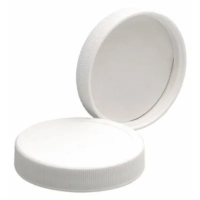 WHEATON Cap: 60 mm Dia, White, Polypropylene, 58-400 mm Screw Closure Size, Wide Mouth Size - Screw On Caps