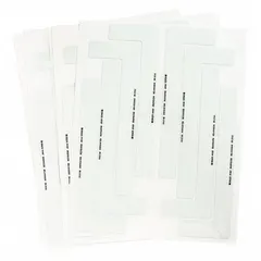 Solid white L-shaped floor marking tape with no legend, designed for marking corners, edges, and boundaries in industrial facilities. Each piece measures 3 in x 9 in with a 9.4 mil thickness. Backing material is polyester. Supplied in packs of 56.