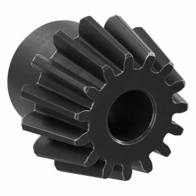 KHK GEARS Bevel Gear: Straight, Gear Ratio 4, Module m 2, 15 Teeth, Black Oxide-Coated Steel - Straight Teeth Metric Bevel Gears & Pinions