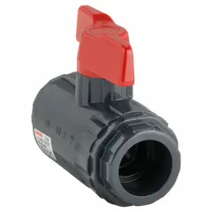 This ASAHI manual two-way ball valve is made of PVC with a straight body and socket x socket connections. It is rated for a maximum pressure of 150 psi CWP. Used to start, stop, or redirect flow in PVC piping systems.
