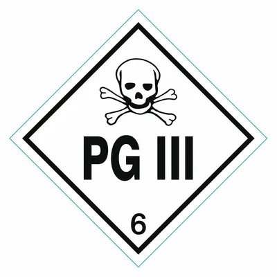 OEM DOT Container Label: PG III - Class 6: Toxic, Poison Inhalation & Infectious Substances