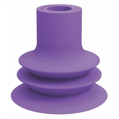 PIAB Vacuum Pad: Plain Pad without Adapter, 40 mm Pad Dia, Thermoplastic Elastomer - Bellows Type Packaging Industry Vacuum Pads
