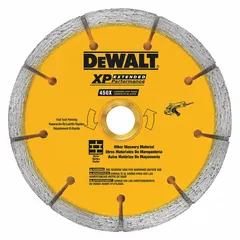 This 6-inch diamond blade is designed for dry cutting of tile when mounted on an angle grinder. It features a 7/8-inch arbor size and is classified as a Better-grade blade, suitable for cutting ceramic, porcelain, or stone tiles in construction and renovation applications.