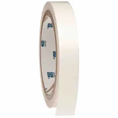 Clear polyester laminate roll with permanent adhesive, measuring 4 1/2 inches in height and 3/4 inch in width. Used to protect printed labels from abrasion, chemicals, and moisture in industrial environments such as asset tagging, pipe marking, and safety signage.