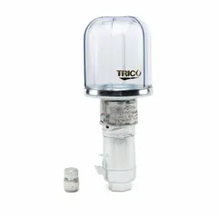 This vented constant-level oiler automatically maintains a preset oil level in bearing housings and reservoirs. Features a plastic body with 1/4" NPT female mounting thread. Suitable for industrial machinery applications requiring consistent lubrication.