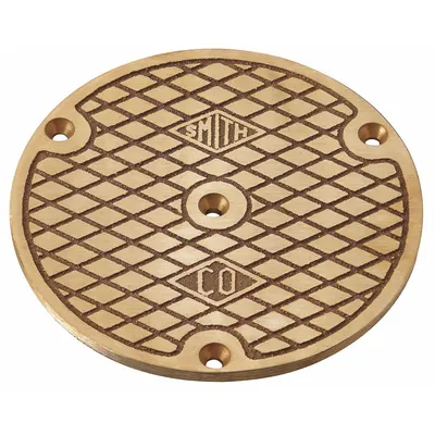 JAY R. SMITH MFG. CO Floor Cleanout: 5 3/4 in Overall Dia, 3 3/4 in Overall Ht, Bronze - Floor Cleanout Covers