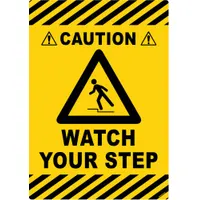 Anti-Slip Floor Sign: Vinyl, Adhesive Sign Mounting, 20 in x 14 in Nominal Sign Size, 0.012 in Thick (MPN FS-2014-612)