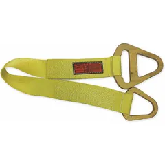 Nylon web sling with triangle and choker link configuration, 1 ply construction, 3 ft sling length, and 10 in eye length. Used for lifting and rigging applications where a secure choker hitch or basket hitch is required.