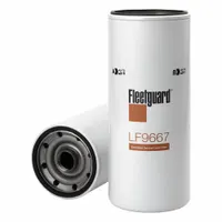 Spin-on oil filter for Volvo Construction Equipment. Features plastic media material, 1 1/8"-16 UN-2B thread size, and 11 3/16 in overall height. Removes contaminants from engine oil in compatible heavy-duty machinery