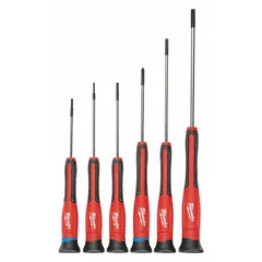 This 6-piece screwdriver set includes Phillips and slotted tip drivers with cushion grips for comfort during fastening and loosening tasks. Suitable for general assembly, maintenance, and repair work in industrial and commercial environments.